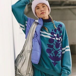 Teal and Purple Free People Sweatshirt